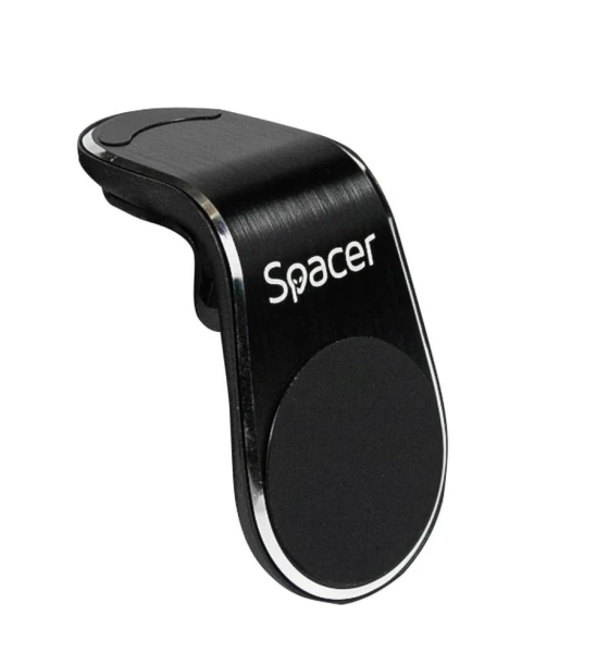 Accesoriu telefon Suport auto Spacer pentru smartPhone, fixare in grilaj bord, prindere magnetica telefon 360 grade, negru