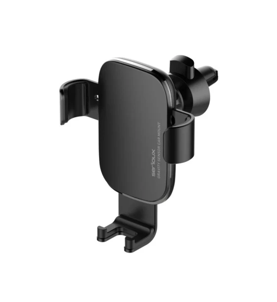 Accesoriu telefon Suport auto telefon Gravity Serioux CH03, Material ABS+ aluminium, mod de instalare tip catarama, pozitie de fixare aerisire, culoare negru, potrivit pentru telefon mobil