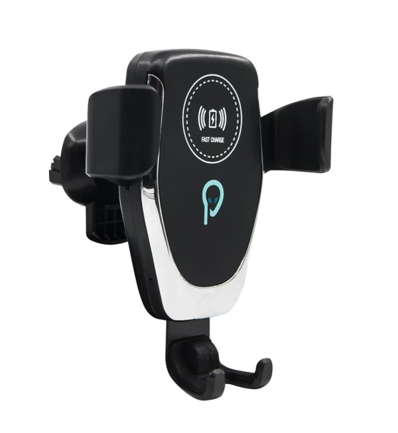 Accesoriu telefon Suport auto si incarcator wireless SPACER pt. SmartPhone 2 in 1, fixare in grilaj, incarcare wireless Qi 10W