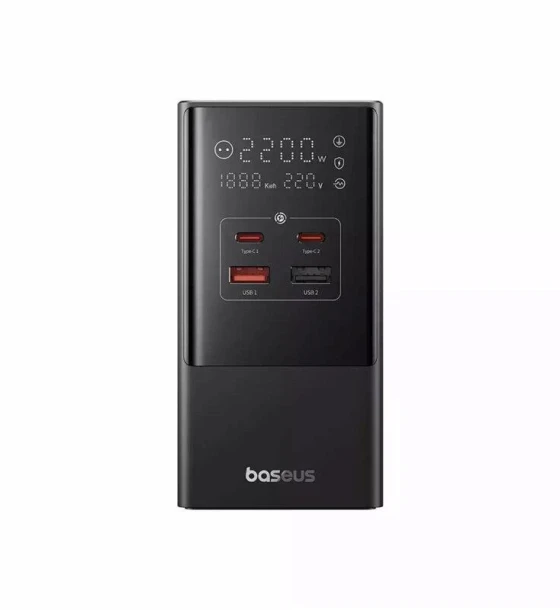Incarcator retea Baseus PowerCombo Tower Digital Powerstrip, Quick charge 35W, 4 porturi iesire, lungime cablu 1.5m, negru