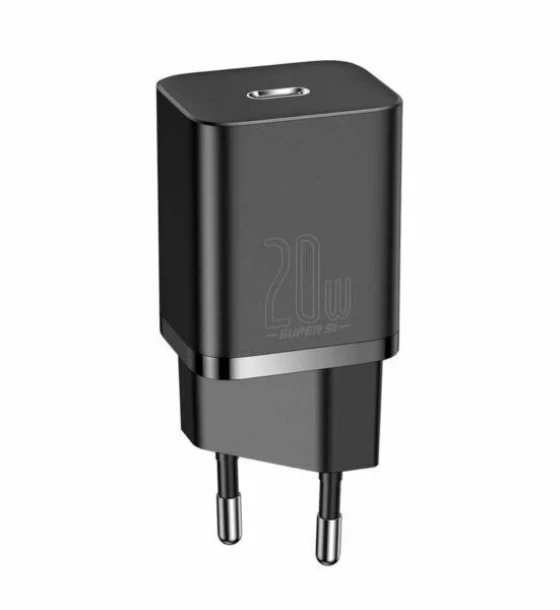 INCARCATOR retea Baseus Super Si, Quick Charge 20W, 1 x USB Type-C 5V/3A max, negru