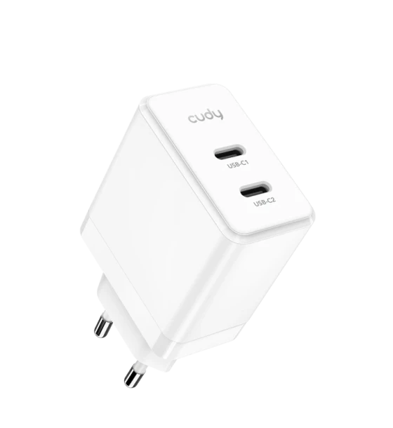 Incarcator telefon CUDY 2-Port 40W USB-C Charger, GaN, 2 x USB-C 20W max per port, QC+PPS+PD 3.0, EU plug, Fast charge for iPhone 12 Series and above, Galaxy, iPad, Macbook Air and more