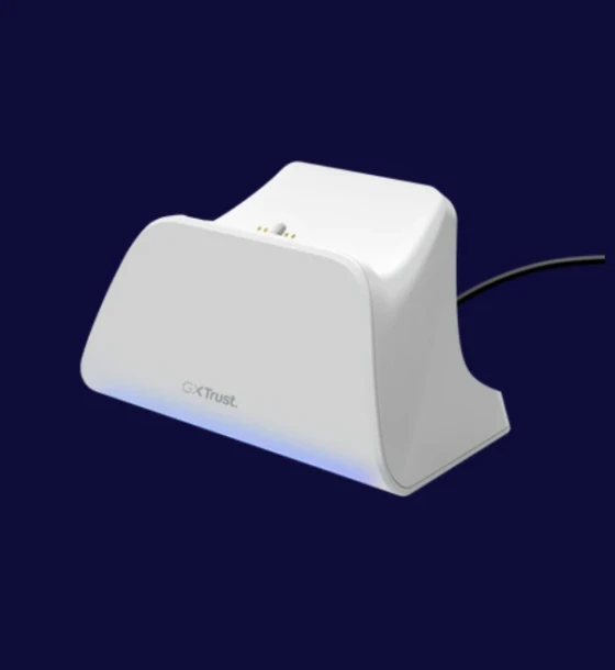 Incarcator pentru controller PS5 Trust GXT 255W, material ABS, alb