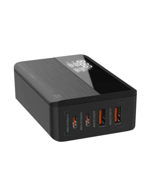 Incarcator retea Serioux 100W GAN Quick Charge, Intrare 100-240V 50/60Hz 2.5A Max, C1 Iesire 5V/3A, 9V/3A, 12V/3A, 15V/3A, 20V/5A 100W Max, PPS 3.3-21V/5A, C2 Iesire 5V/3A, 9V/3A, 12V/3A