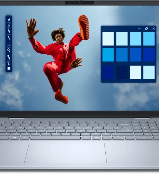 Laptop Dell 16 Plus DB16250, 16 inch 2.5K 2560 x 1600 Anti-Glare Non-Touch 300nits WVA/IPS Display with ComfortView Plus, Ice Blue, Ice Blue power button with Fingerprint Reader