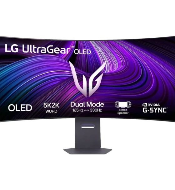 Monitor LG 44.5 inch 45GX950A-B.AEU, Curvature 800R, 21:9, OLED, 5120x2160, 165Hz, GtG 0.03ms, Luminozitate max 275 cdmp, Contrast static 1.5M 1
