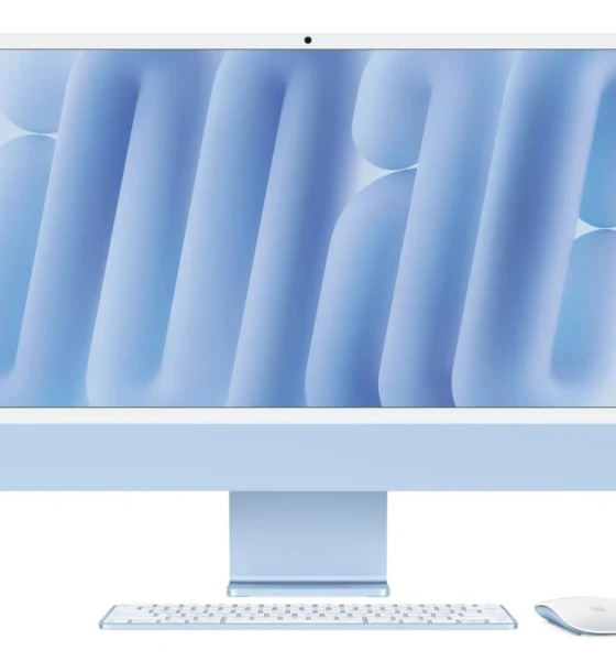 All in One PC Apple iMAC 24 inch Retina 4.5k/ Apple M4 CPU 8-core, GPU 8-core, Neural Engine16-core /16GB/512GB - Blue - INT KB 2024 Cto from MWUF3RO/A