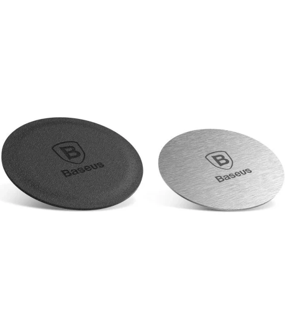 Accesoriu telefon Placute metalice Baseus, pentru prindere magnetica a smartphone-urilor, pachetul contine 2 buc, argintiu