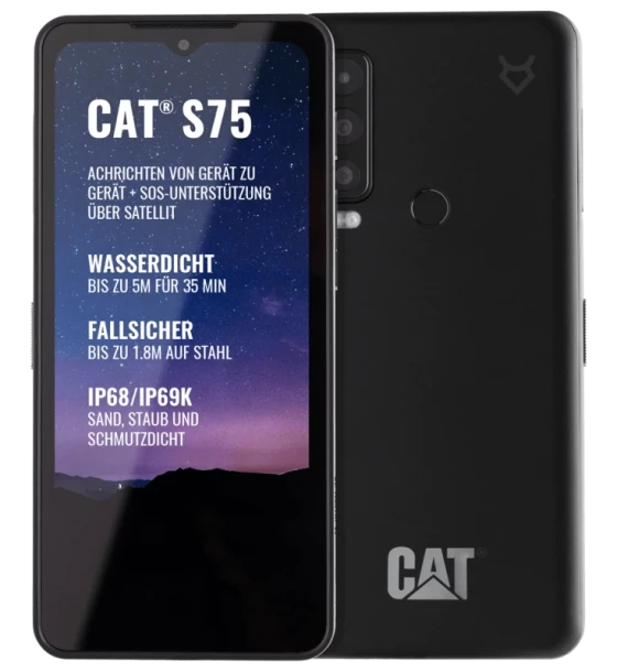 Telefon mobil Telefon CAT S75, Single SIM, 6 GB RAM, 128 GB, 5G, Negru