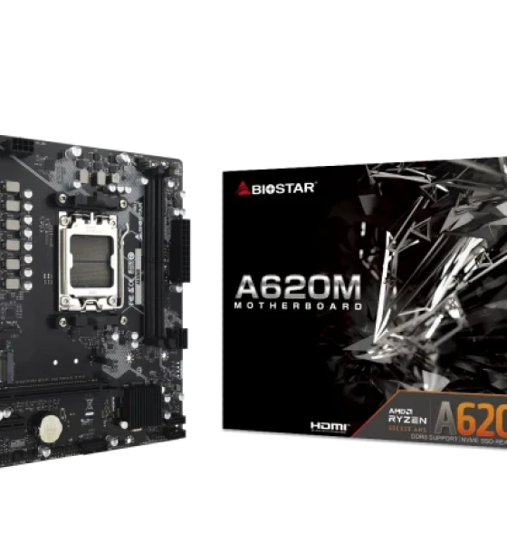 Placa de baza Biostar A620MS. Processor manufacturer AMD, Processor socket AM5, Compatible processor series AMD Ryzen 7000 Series, AMD Ryzen 8000 Series
