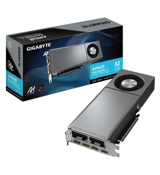 Placa video gigabyte Radeon ai PRO R9700 ai top 32GB GDDR6 256 bit, PCIe 5.0, 3x DP 1x HDMI