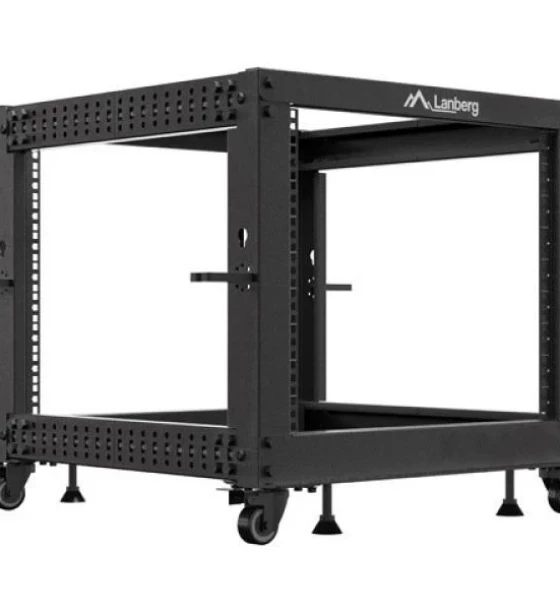 Rack deschis 19 inch 9U, 600x600-1100 reglabil, negru