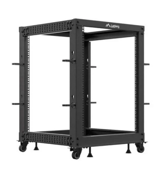 Rack deschis 19 inch 15U, 600x600-1100 reglabil, negru