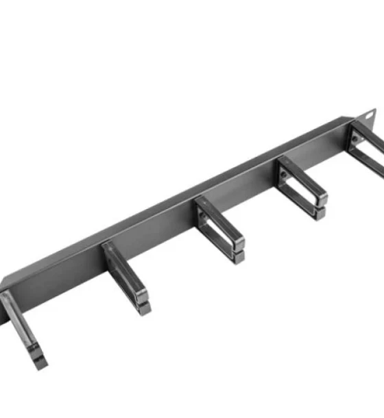 Cabinet metalic Panou management cabluri cu 5 suporturi din plastic, 1U, tip B, negru