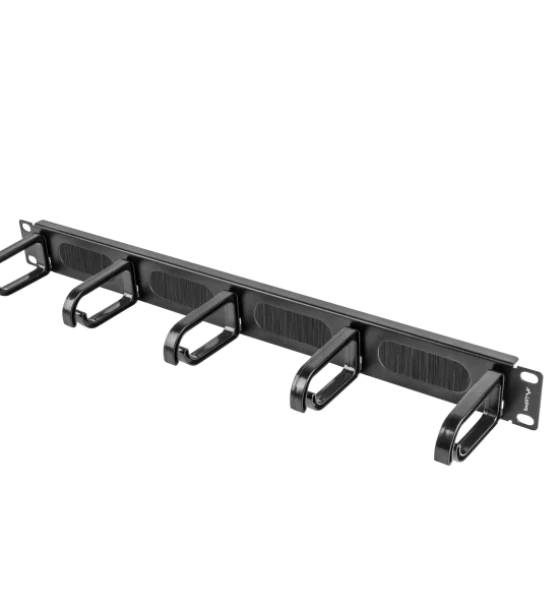 Cabinet metalic Panou management cabluri cu perii, 5 inele, tip B, 1U, negru