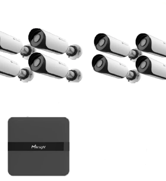 Camera supraveghere IP Kit supraveghere video Milesight 8 buc camera MS-C2964-UPD + 1 buc NVR MS-N1008-UPC
