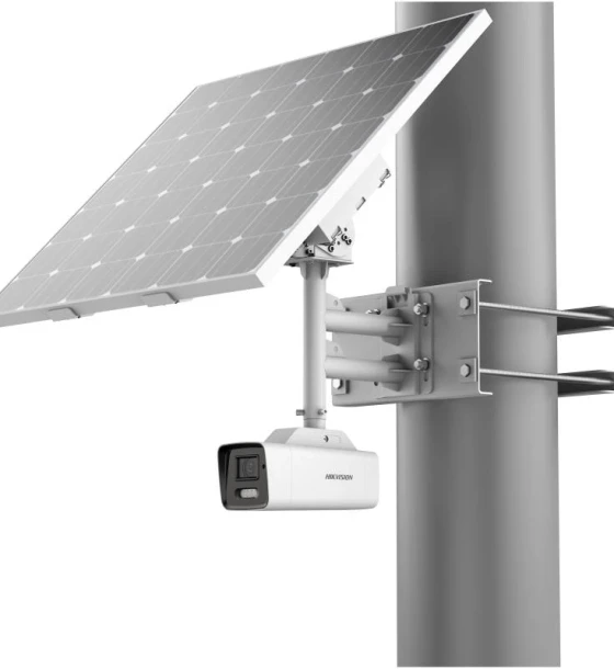Kit camera de supraveghere IP Bullet 4MP Hikvision cu panou Solar 4G DS-2XS6A47G1-LS/C36S80 2.8MM, lentila fixa 2.8mm, iluminare Color 0.0005 Lux F1.0, AGC ON, B/W 0 Lux, IR 30m