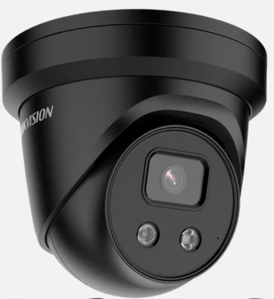 Camera supraveghere Hikvision IP turret DS-2CD2383G2-IU 2.8mm BLACK, 8MP, culoare neagra, Acusens - filtrarea alarmelor false dupa corpul uman si masini, microfon audio incorporat