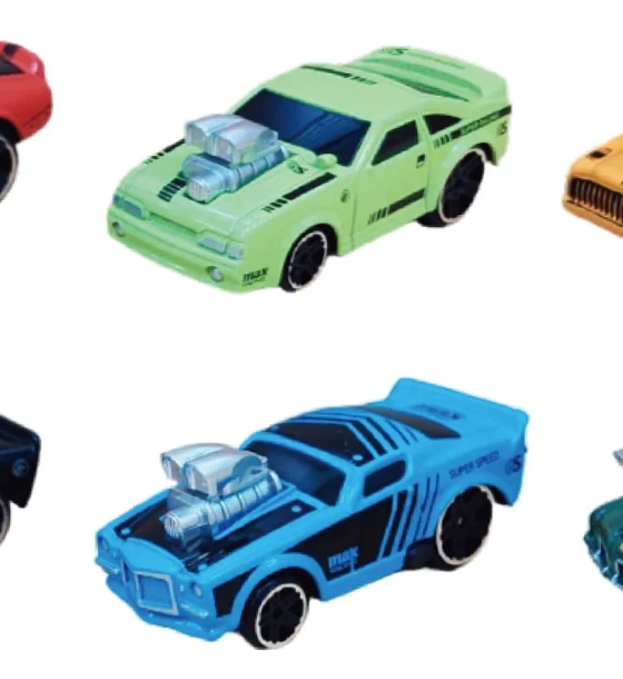 Masinuta jucarie Macheta die cast, masini de curse deluxe, scara 1, 7.5CM, diverse modele si culori- rosu, verde, portocaliu, negru, bleu, verde inchis, galben, maro, albastru inchis, albastru deschis, bleu