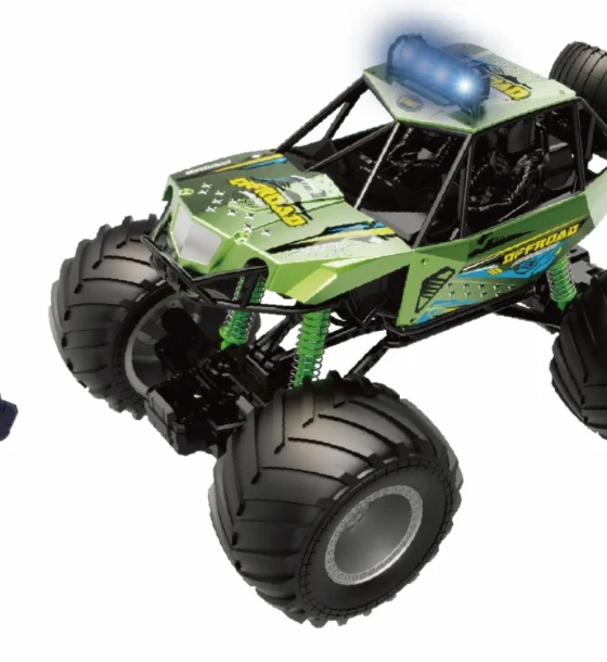 Masinuta cu telecomanda big foot, scara 1, 44CM, verde