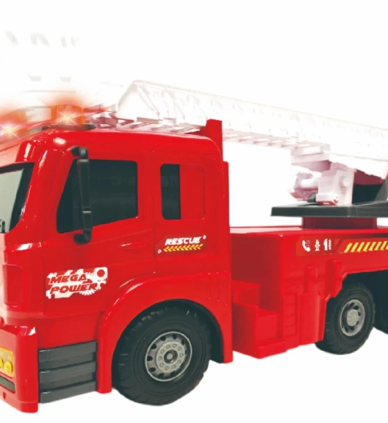 Masinuta jucarie Vehicule cu lumini, sunete si frictiune, scara 1, 53 cm, autospeciala pompieri rosie