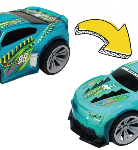 Masinuta cu lumini, sunete si sistem pullback racer, scara 1, verde