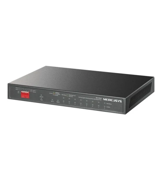 Switch retea Switch desktop Mercusys 8 10 Mbps PoE+ Ports, 2 1000 Mbps RJ45 Ports, AUTO Negotiation, AUTO MDI MDIX, 10BASE-T UTP category 3, 4, 5 cable maximum 100m