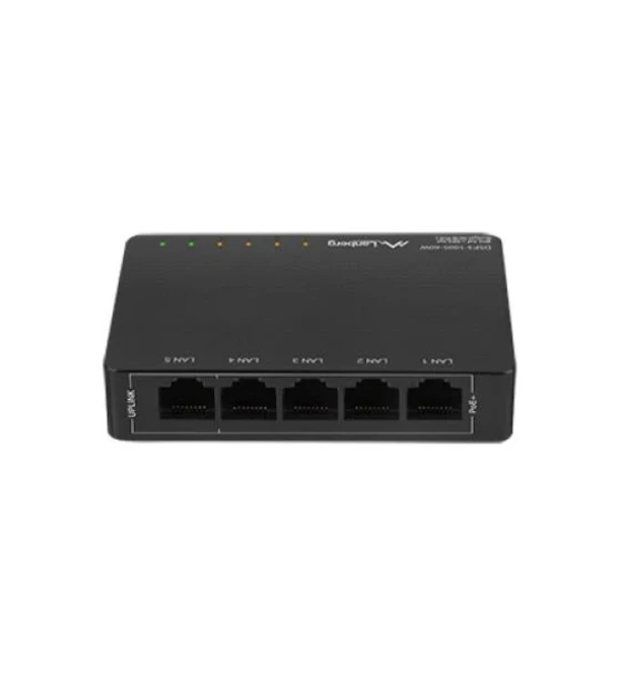 Switch retea Switch DSP3-1005-60W 5x 1 Gb PoE+ 4 porturi PoE 30W port, max. 60W, fara management, desktop