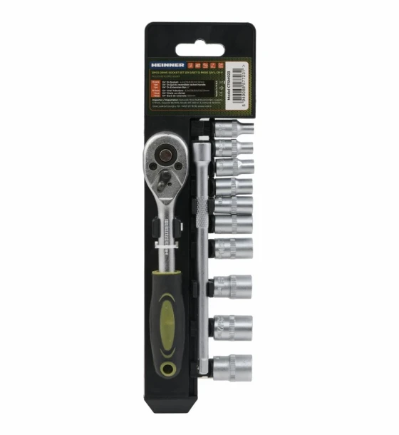 Cheie Heinner set 12 piese 1 inch+ext. cr-v