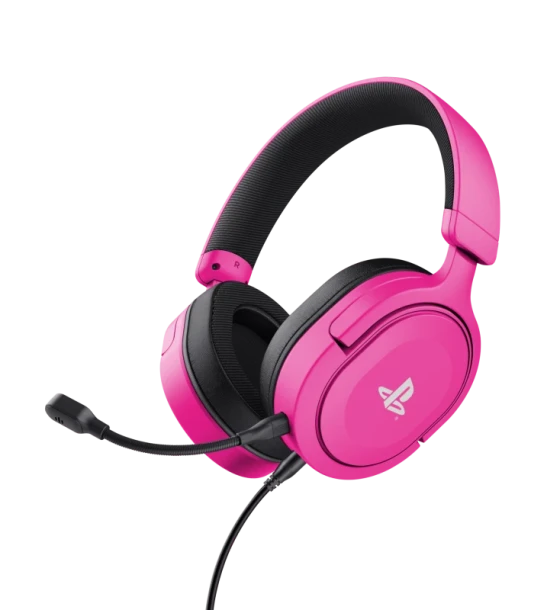 Casti gaming Trust GXT 498B Forta PS5, lungime cablu 120 cm, frecventa raspuns 20 Hz, 20.000 Hz, sunet stereo, frecventa raspuns microfon 100 Hz, 17.000 Hz, roz