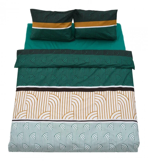 Lenjerie dubla 100% bumbac, 4 piese, Deco