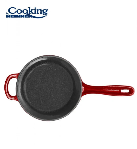 Oala Caserola fonta emailata + capac 19 x 9 cm, 1.8 l, red line, cooking by heinner