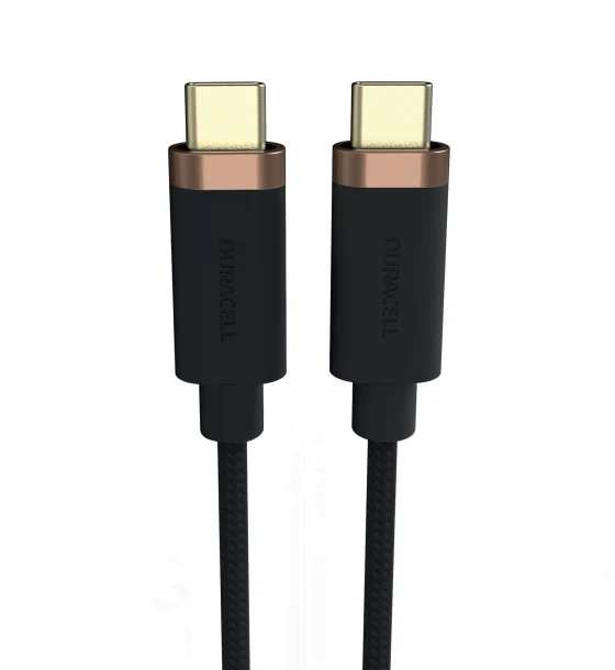 Cablu Duracell, USB-C to USB-C, 1m, transfer date 5Gbps USB 3.2 Gen1, fibra Dupon Kevlar, miez de cupru, Negru