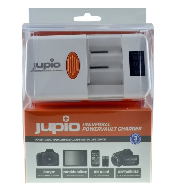 Incarcator Jupio Universal WORLD EDITION pentru acumulatori Li-Ion, acumulatori Ni-Mh AA si AAA cat si dispozitive USB