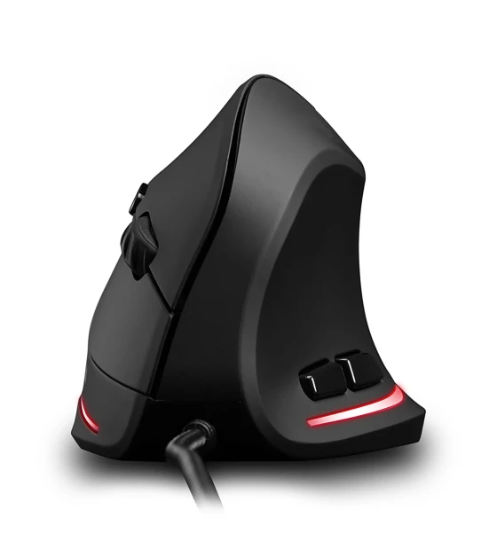 Mouse optic Vertical Media-Tech VERTIC MT1122, 5 butoane, Iluminat, Negru