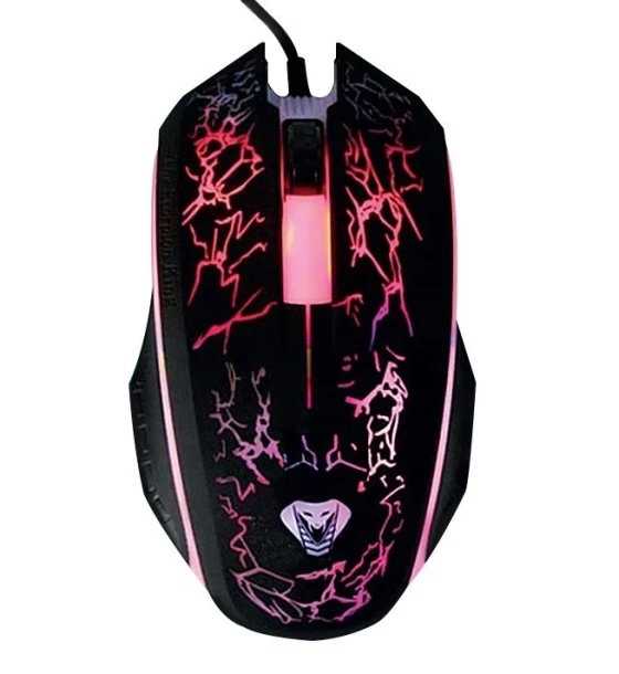 Mouse cu fir optic, Media-tech, Pentur gaming, 1200 dpi, Negru