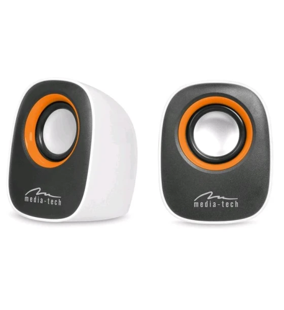 Sistem Audio Stereo Media-Tech USB, 6W RMS, Control Volum, Alb