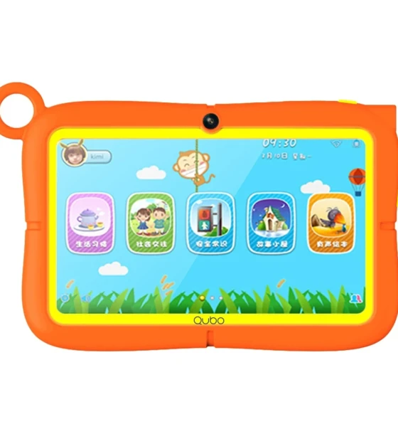 Tableta pentru copii, QUBO T7 KIDS, Quad-Core, 3GB RAM, 32GB ROM, Android 13, Portocaliu
