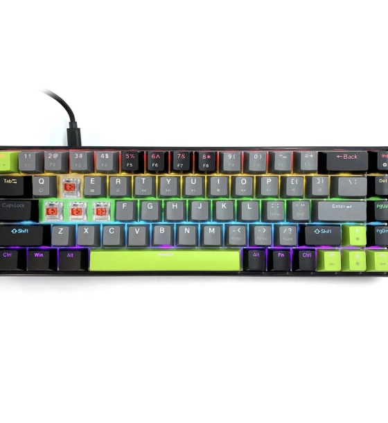 Tastatura mecanica 60% Media-Tech RED CORE MX60 MT1260, comutatoare rosii, iluminare RGB, USB-C