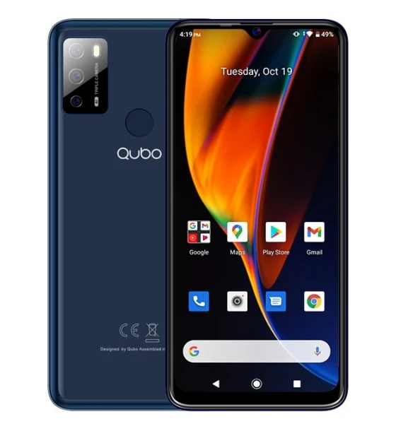 Telefon mobil QUBO P-668, 6.53 inch, 4GB RAM, 64GB, 4G, Albastru