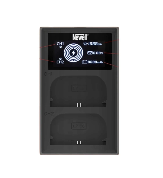 Incarcator dual FDL-USB-C NP-W235, Newell, Negru