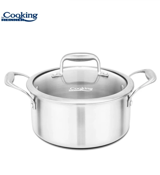 Semioala inox+capac sticla 24x12CM, 5L, ATOMIC3, cooking by heinner