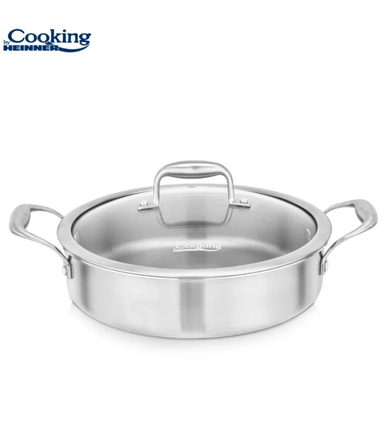 Cratita inox+capac sticla 26X7CM, 3.5L, ATOMIC3, cooking by heinner