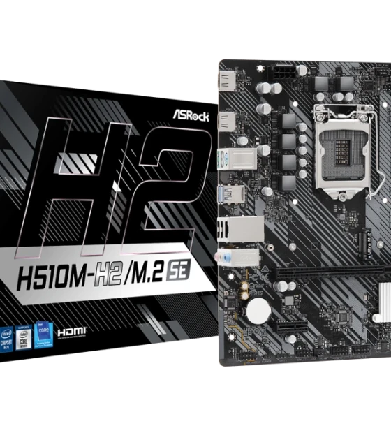 Placa de baza Asrock H510M-H2/M.2 SE. Processor manufacturer Intel, Processor socket LGA 1200 Socket H5, Compatible processor series Intel Core i3, Intel Core i5, Intel Core i7