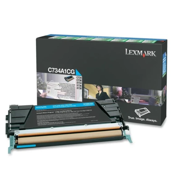 Toner Lexmark C734A1CG, cyan, 6 k, C734dn, C734dtn, C734dw, C734n, C736dn, C736dtn, C736n, X734de, X736de, X738de, X738dte