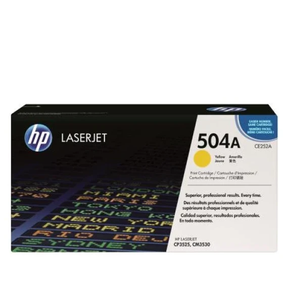 Toner HP CE252A, yellow, 7 k, Color LaserJet CM3530 MFP, ColorLaserJet CM3530FS MFP, Color LaserJet CP3525DN, Color LaserJet CP3525N, Color LaserJet CP3525X