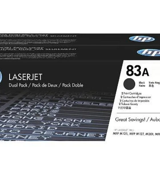 Toner HP CF283AD, black, pachet dublu CF283A, HP LaserJet Pro M125A, LaserJet Pro M125NW, LaserJet Pro M127FN, LaserJet Pro M127FW
