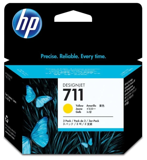 Cartus cerneala HP CZ136A, yellow, pachet triplu, 3 X 29 ml, HPDesignjetT120, Designjet T520 24 inch, Designjet T520 36 inch, NR.711
