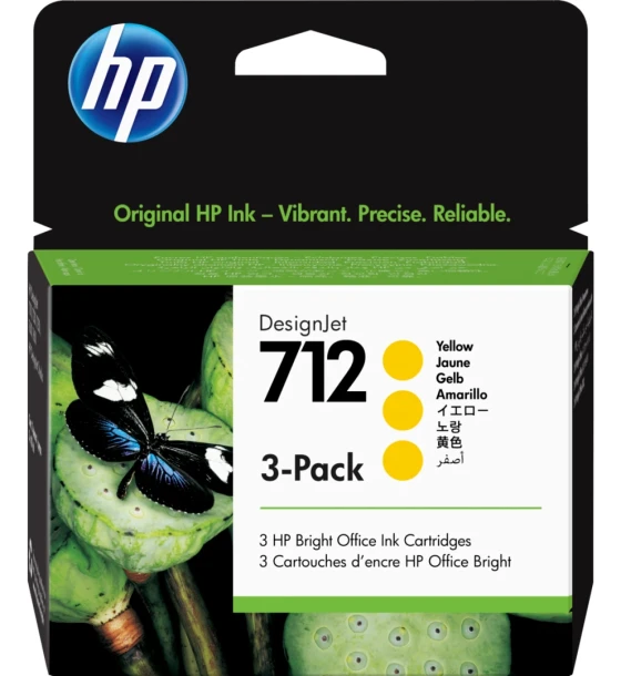 HP 3ED79A yellow inkjet cartridge 3-pack, 29ML, pentru designjet T210, T230, T250, T630, T650