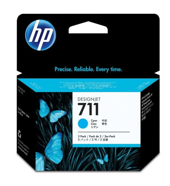 Cartus cerneala HP CZ134A, cyan, pachet triplu, 3 X 29 ml, HPDesignjetT120, Designjet T520 24 inch, Designjet T520 36 inch, NR.711